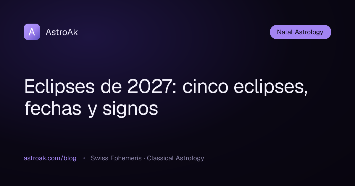 Eclipses de 2027: cinco eclipses, fechas y signos
