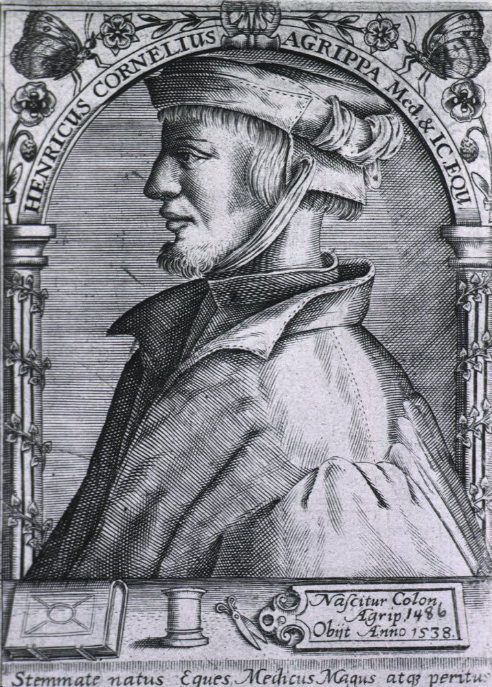 Un portrait gravé de Heinrich Cornelius Agrippa, le savant de la Renaissance qui codifia les étoiles fixes béhéniennes.