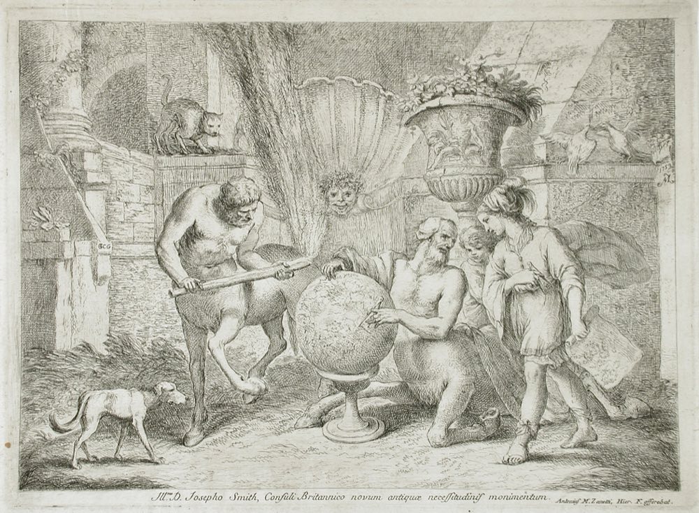 The centaur Chiron teaching the young Achilles.