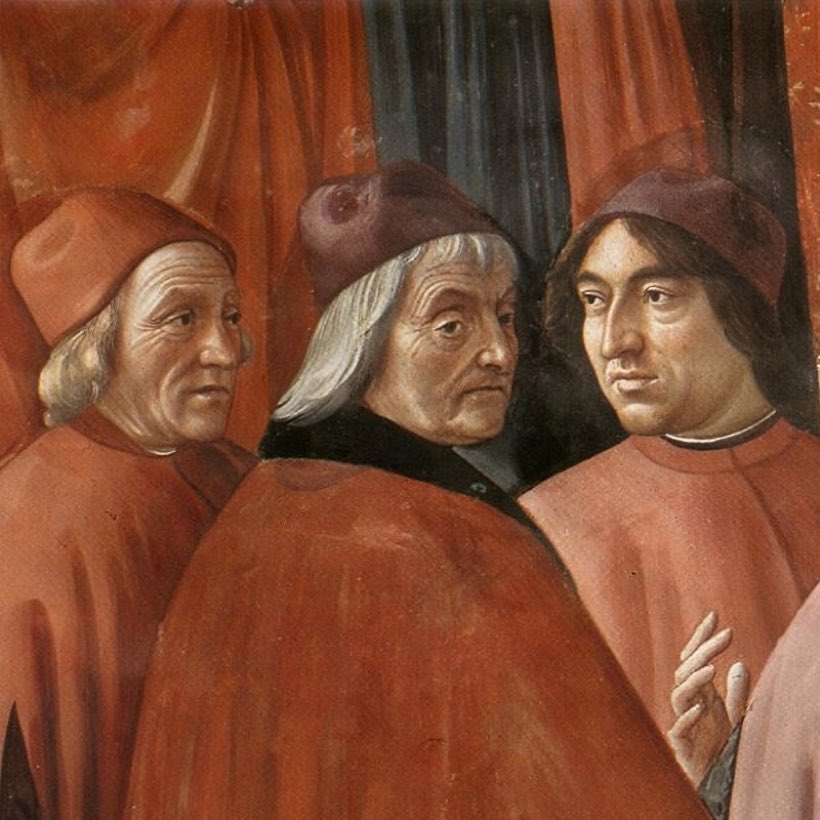 Marsilio Ficino among Florentine humanists in Ghirlandaio's fresco